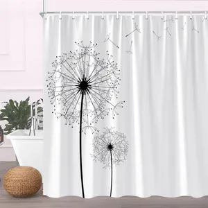 Cortinas de chuveiro planta flor dandelion aquarela borboleta floral tela banho jardim acessórios do banheiro conjunto decoração casa tecido