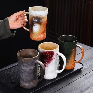 Muggar Creative Ceramic Water Cup Ugn Transmutation Coffee Mug Pottery Home Office Glacier Texture Tumbler Stora kapacitet Te