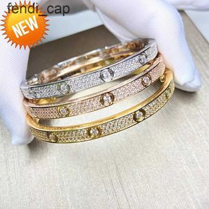 luxury top fine brand pure 925 sterling silver jewelry for women easy lock bangle rose yellow gold full diamond love bangle wedding
