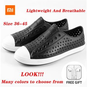 Hausschuhe Xiaomi Youpin Sommer Sandalen Männer Frauen Casual Schuhe Flache Slipon Männliche Turnschuhe Hohl Atmungsaktive Rutschfeste Strand Waten Schuhe