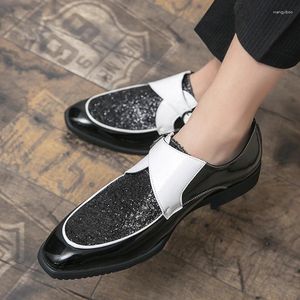 Casual Shoes Luxury Gold Men Loafers Super Stars Bling Sequin Wedding Flats Slip On Black Fashion Moccasins Stor 38-48 Storlek