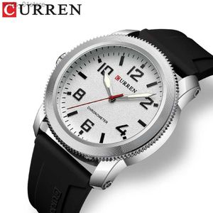 Wristwatches Curren New Fashion ES للرجال تصميم اليد اليسرى معصم الكوارتز مع Sile 8454 L240402