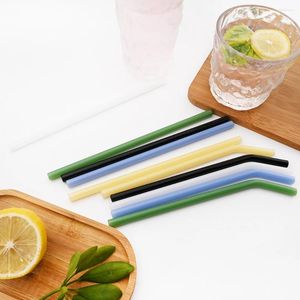 Drinking Straws Glass Reusable Tube Eco Friendly With Cleaning Brush Events Party Favors Supplies For Cocktail Milk