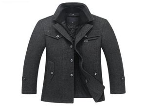 Novo casaco de lã de inverno fino ajuste jaquetas dos homens casual quente outerwear jaqueta e casaco masculino ervilha tamanho m4xl gota cj1912052021685