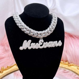 QIUHAN Cuban Link Chain Bling 5A Paved Fashion Jewelry Custom Iced Out Name Necklace