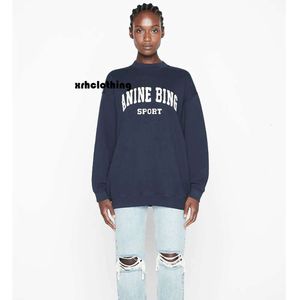 anime hoodie 22 Early Autumn New Women's AB Classic Letter Handcranked Embroidered Inner Fleece Loose Round Neck Sweater