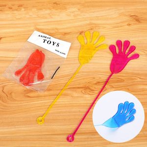 10pcs Kids Birthday Surprise Gifts Novelty Funny Toy Elastic Retractable Sticky Palm Large Wall Climbing Palm Human Toy Prizes