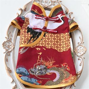 Ubrania odzieży dla psa Tang Suit Cheongsam Chiński rok Cat Puppy Clothing Yorkshire Poodle Shih Tzu Schnauzer Pomorian Costume