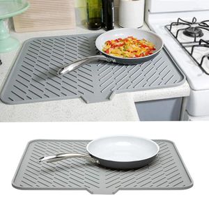 Table Mats Silicone Dish Drying Mat Slope Drainage Pads 58x43cm Kitchen Sink Home Diversion Outlet Easy To Clean