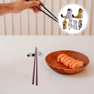 Chopsticks 6 Pcs Rest Support Kitchen Accessory Stands Holder Animal Ceramic