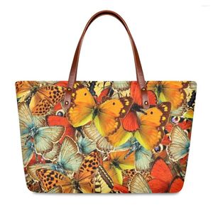 Evening Bags Art Butterfly Pattern Print Handbag For Women Large Capacity Casual Shopping Shoulder Bag Daily Practical Travel Tote