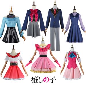 Fantasia de anime anime oshi no ko ai hoshino cosplay venha vestido lolita saia rosa uniforme coelho hairpin halloween carnaval festa roupasl231101