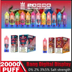 Bang 20000 baforadas descartáveis ​​E Cigarettes Mesh Coil 23ml Pod Bateria Recarregável Eletrônico Cigs Puff 20K vapes descartáveis ​​puff Vape Pen Kit personalizável 12k 9k 15k