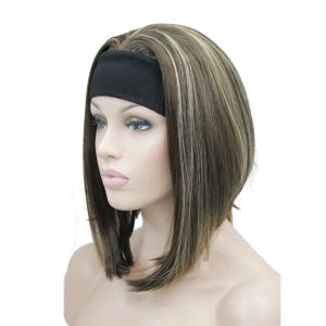 Wigs StrongBeauty Medium length Natural Straight 3/4 Wigs Black/Blonde Women's Headband Wig 10 Color