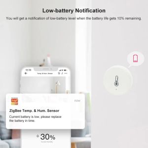 Zigbee-Temperaturfeuchtigkeitssensor für Tuya Smart Home Echtzeit-Monitor Smart Life App Fernbedienung Arbeit mit Alexa Google