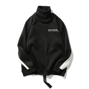 Mens hoodies tröjor hiphop hoodie för långa ärmar vinterfleece varm tröja ny mode turtleneck casual designer drop del dh69w