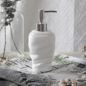 Liquid Soap Dispenser 350ml Creative Pure White Ceramic Lotion Bottle Shampoo Wristband Hand Bath Accessories