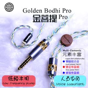 Accessori Hakugei Golden Bodhi Pro Multielements Aggiornamento Cavo auricolare 0,78 MMCX QDC, A2DC, UE, JH, Fidear, Pantacoon, IE500, IE900, N5005