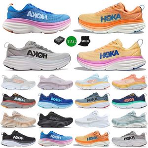 Hokka Clifton 9 8 Running Shoes Hokkas Bonedi 8 Womens Mens Low Mesh Treinadores Triplo Branco Preto Pessoas Livres Uma Nuvem Cyclamen Doce Lilás Tênis Esportivos