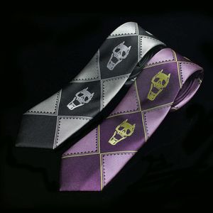 Дизайнерский галстук японский Jojo Wonderful Adventure Cos Jiliangji Shadow Skull Черный Серый Фиолетовый Аниме Вокруг Mok6