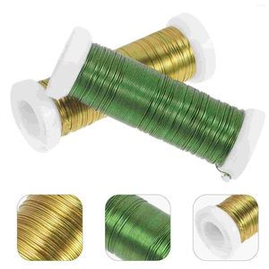 Decorative Flowers 2 Rolls Fake Stems Iron Wire For Crafts Wedding Branches Floral Thin Arrangements Supplies