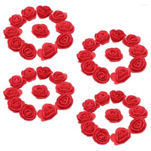 Dekorativa blommor 50 datorer Simulering Rose Head Diy Roses Artificial Birthday Decoration For Girl Foams Heads Small Crafts