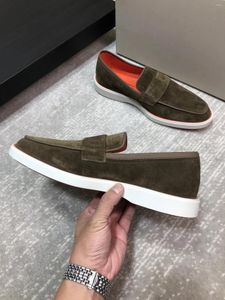 Casual Shoes Brand STN Leather For Men Luxury Comfortable Women Cow Suede Slip-on