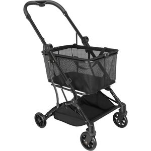 Functional Collapsible Shopping Cart with Detachable Carry Bag, Swivel Tires, and 60 lbs Weight Capacity - Utility Trolley Cart for Easy Transport and Storage