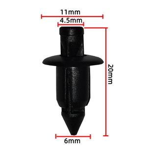 10/50pcs 6 mm schwarze Nietverkleidungsverkleidungskörperverkleidung Verschlechterungsklammern für Honda ATV Motorradzubehör Automatische Verschleißclips