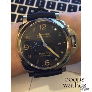 Luxus Mechanical Watch Mens Automatic Watch Swiss Bewegung Größe 44 mm Waden Lederbandmodell PAM01359 EW4Ass