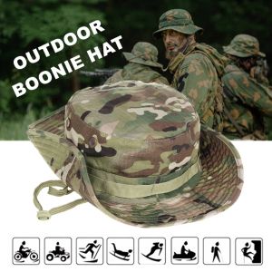Caps Tactical Camouflage Cap Military Hat Army Caps Män Kvinnor Utomhus Sport Sun Boonie Bucket Fishing Vandring Hunting Climbing Hats