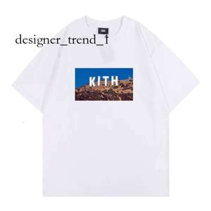 Kith T Shirt Men's and Women's Designer Breattable Loose Casual Short Sleeve Kith Sesame Street Högkvalitativ Vintage Fashion Kort ärm Amerikansk storlek 6086