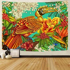 Tapeçarias flor e pássaro cenário elfo decoração tapeçaria pintura a tinta casa