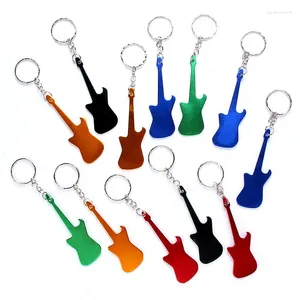 Keychains 60st Guitar Bottle Opener Keychain Shaped Key Ring Keyring Metal Electric