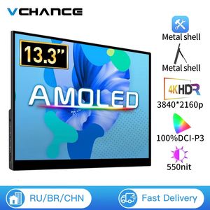 VCHANCE 13.3 بوصة 4K OLED SWATER 100 ٪ DCI-P3 شاشة اللمس USB-C الشاشة الثانية لألعاب الكمبيوتر المحمول Xbox Switch PS5/4 240327