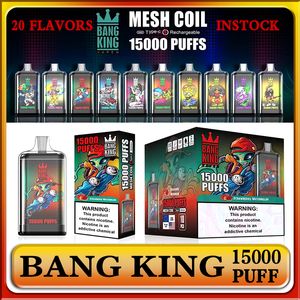 Bangking Vape 15k Dostęp Emposable Empt 15000 0% 2% 3% 5% 15K Puffs 23 ml 650 ml ładowania baterii Cewka z siatki baterii 20flaurs elektroniczne papierosy