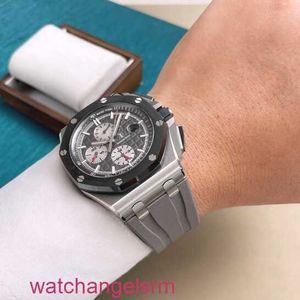 AP Chronograph Watch Royal Oak Offshore Series 26470IO Elephant Grey Titanium Alloy Back Transparent Mens Timing Fashion Causal Business Sports Machinery Watch