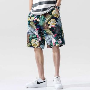 2023 Sommar Nya mäns lösa tryckta shorts stora mode casual hawaiian strand raka benbyxor