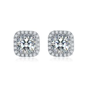 Stud Boeycjr Classic Sier 0.5ct F Color Moissanite Vvs Fine Jewelry Diamond Stud Earring for Women Gift