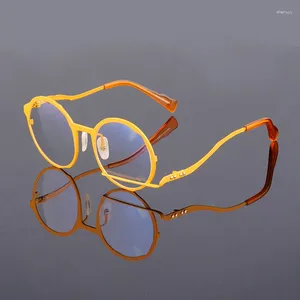 サングラスフレーム日本スタイルのレトロレトロ高品質の不規則なデザインフレーム男性と女性の金属合金メガネ