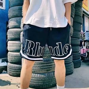 Rhude lettered printed high street drawstring ins American fashion summer casual loose Mesh Shorts