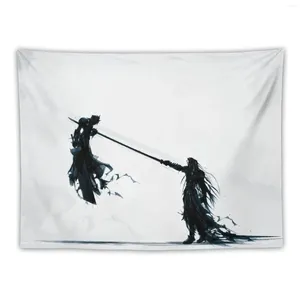 Tapissries Final Fantasy VII Cloud och Sephiroth Tapestry Nordic Home Decor Cute Wall Deco Rum för flickor