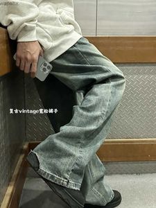 Męskie dżinsy 2024 Amerykańskie wycięte retro proste nogi dżinsy unisex cleanfit street Hip-Hop Pantalon Homme JeanSl2404