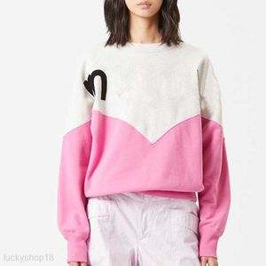 Sweatshirt designer isabels marants runda nack pullover kvinnor tröja brev flockning tryck avslappnade hoodies