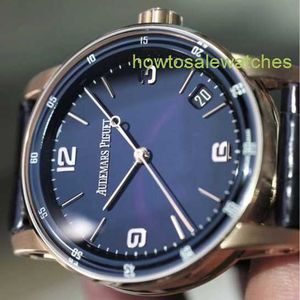 En Son AP Bilek İzleme Kodu 11.59 Serisi 41mm Otomatik Mekanik Moda Sıradan Erkek İsviçre Ünlü Saat 15210or.oo.a028CR.01 Füme Mor