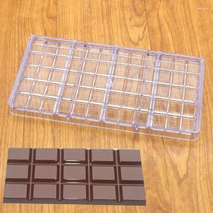 Backenwerkzeuge Polycarbonat Schokoladenform DIY Gebäck Süßigkeiten Quadratisch Plaid Bar Kuchenform Küche Bäckereibedarf