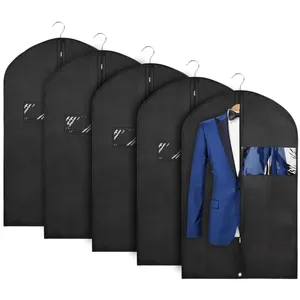 Storage Boxes 5pcs Garment Bags For Hanging Clothes Travel Suit Bag Men Closet