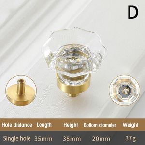 1pc New Crystal Glass Bonets Diamond Shape Design armário da gaveta Pull Armário de cozinha Armário de guarda -roupa lida com hardware