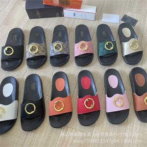 32% OFF Designer shoes Couple Slippers Sheepskin Old Flower Double G Letter One Line Wearing Sandals for Women