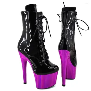 Dance Shoes Fashion Sexy Model Shows PU Upper 17CM/7Inch Women's Platform Party High Heels Pole Boots 031